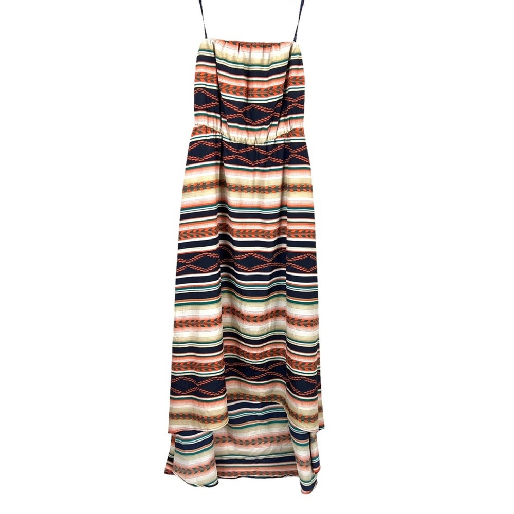 Anthropologie Maeve Strapless High Low Striped Dress Women's XS